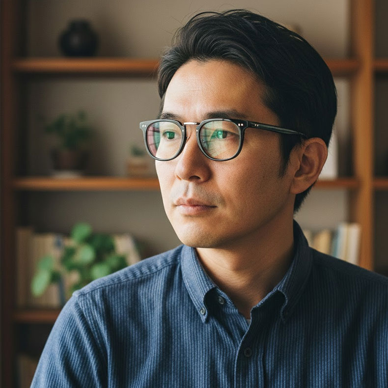 Eterlens KL "ワン・ビジョン" | これ1本で遠くも近くも、室内も屋外も。| 遠近両用 兼 調光 | クラシックなサーモントブロー メンズ リーディンググラス