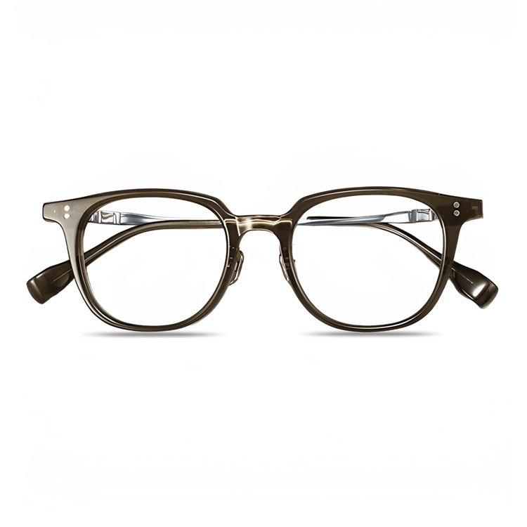 Eterlens 知性の窓｜16.4g ボストン型アセテートチタン製メガネ｜レトロ風｜オーダーメイド