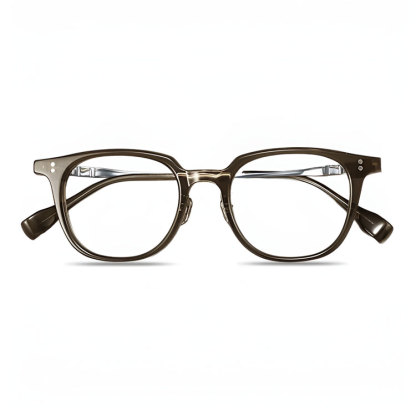 Eterlens 知性の窓｜16.4g ボストン型アセテートチタン製メガネ｜レトロ風｜オーダーメイド