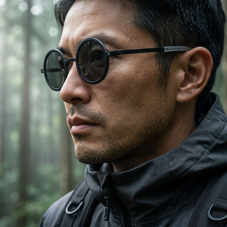 Eterlens│丸型回転調節可能な調光サングラス│クリアな偏光レンズ│UV カット