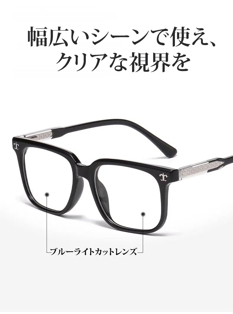 【調光・遠近両用】Eterlens 色が変わる老眼鏡｜大きなスクエア型｜芯張りテンプル｜アセテート｜ブルーライトカット 紫外線対策 ユニセックス 商品説明画像 7