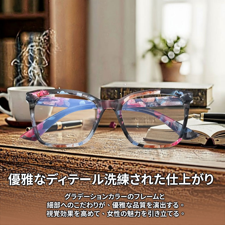 Eterlens キャットアイ キャットアイブルーライトカット老眼鏡  |  クラシックな大きめフレーム  |  女性やリラックスタイムに最適リラックスタイムに最適 - 商品画像 2/13 (Wellington BlueGuard)