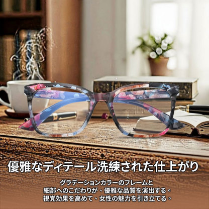 Eterlens キャットアイ キャットアイブルーライトカット老眼鏡  |  クラシックな大きめフレーム  |  女性やリラックスタイムに最適リラックスタイムに最適