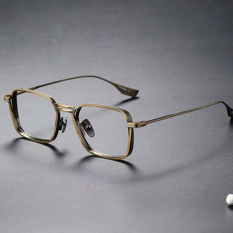 【調光・ブルーライトカット】Eterlens 老眼鏡 おしゃれ かっこいい メンズ| 超軽量メタル UVカット 1本3役 | レトロ スクエア型 運転用サングラス