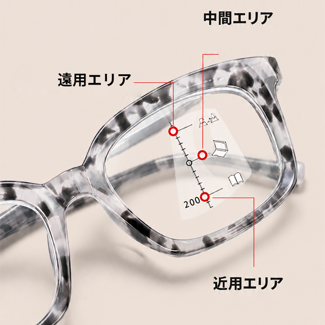 【いい印象は、一瞬で】 究極の小顔効果ビッグフレーム | ブルーライトカット |遠近両用 |おしゃれリーディンググラス 商品画像 3