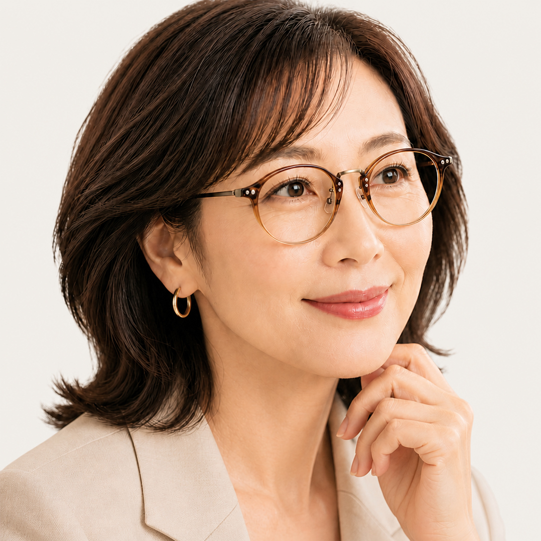 Eterlens｜老眼鏡らしくない洗練されたデザイン｜若々しい印象のボストン型｜超軽量チタン