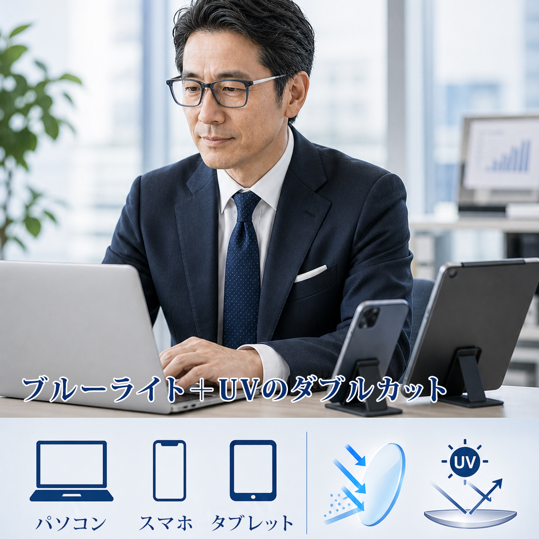 【軽やかな掛け心地】Eterlens 約10g アセテート&チタン リムレスメガネ｜ブルーライトカット｜UVカット