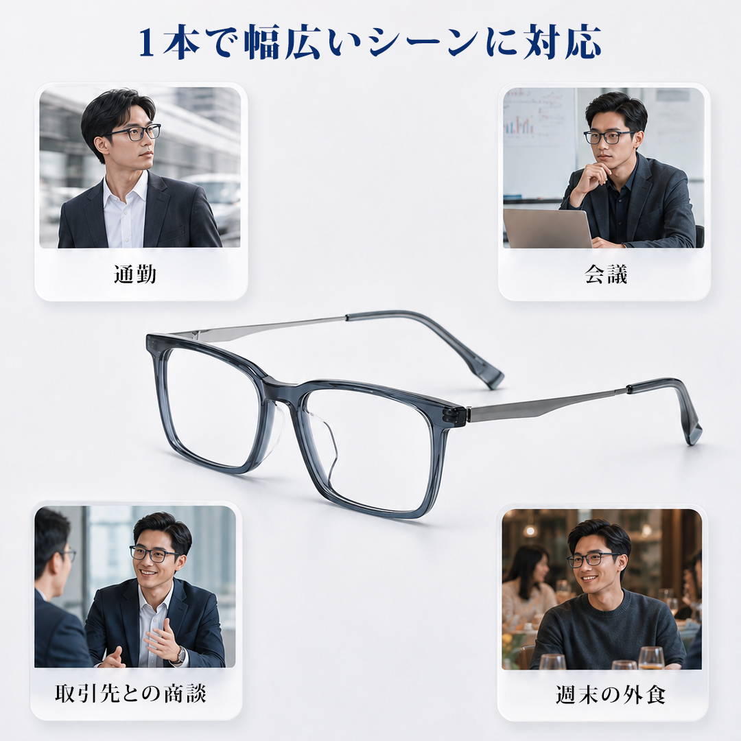 【軽やかな掛け心地】Eterlens 約10g アセテート&チタン リムレスメガネ｜ブルーライトカット｜UVカット