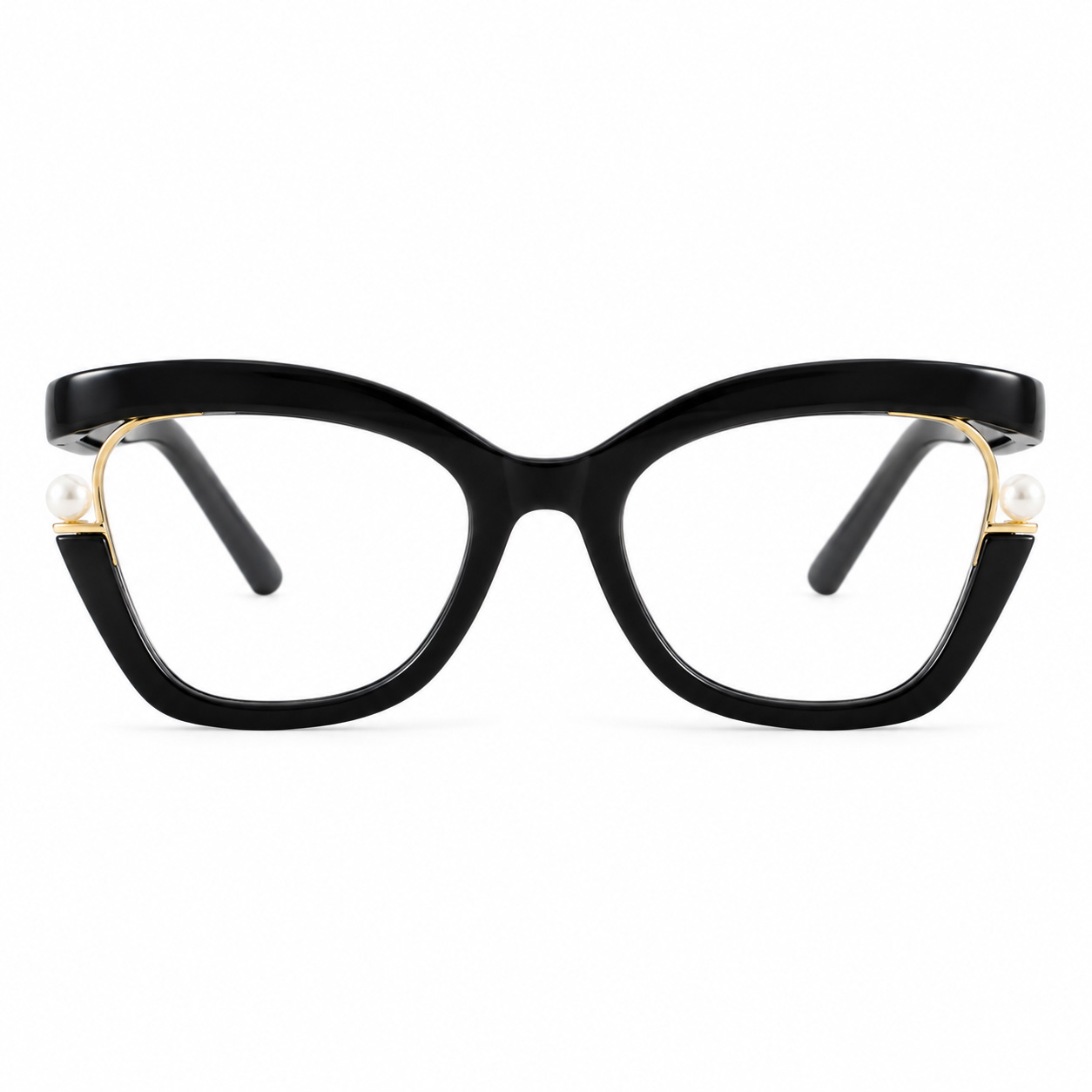 Eterlens『Audrey』｜パールが輝く、女優フォックス型PCメガネ｜ブルーライトカット・老眼鏡