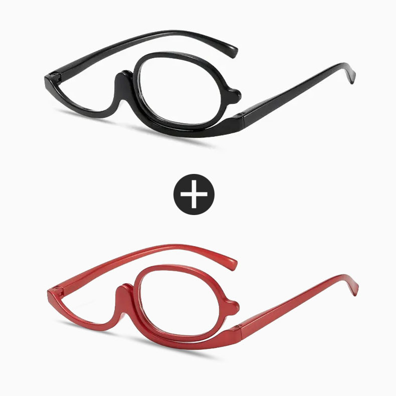 【老眼でも簡単にメイクができる・回転式片眼レンズ】Eterlens｜メイク用老眼鏡｜メイク中も目を細めなくてOK｜鏡が見えにくいストレスを解消
