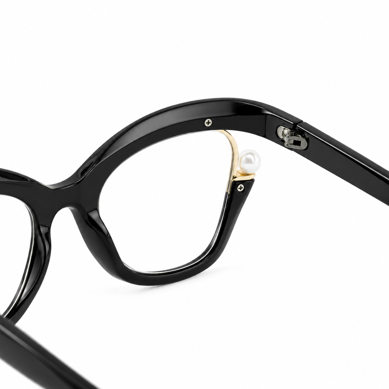 Eterlens『Audrey』｜パールが輝く、女優フォックス型PCメガネ｜ブルーライトカット・老眼鏡