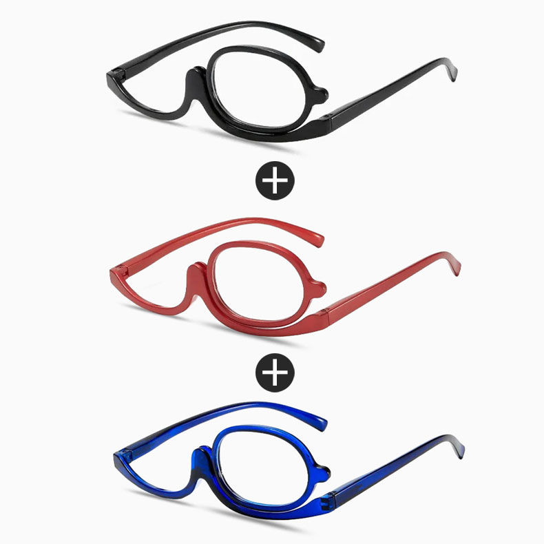 【老眼でも簡単にメイクができる・回転式片眼レンズ】Eterlens｜メイク用老眼鏡｜メイク中も目を細めなくてOK｜鏡が見えにくいストレスを解消