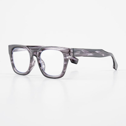 ETERLENS | 小顔効果・超軽量TR | 水墨画風ビッグフレーム | 快適な見え心地 | おしゃれ 老眼鏡 - 商品画像 11/15 (Wellington BlueGuard)