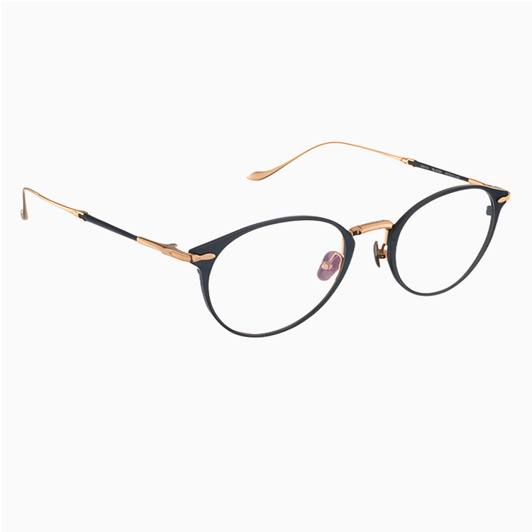 【知的なネイビー×ゴールド・チタン】Eterlens 15g メガネ 度付き おしゃれ ボストン | 軽量・金属アレルギー対応 | クラシック・男女兼用 - 商品画像 11/14 (Boston RxReady)