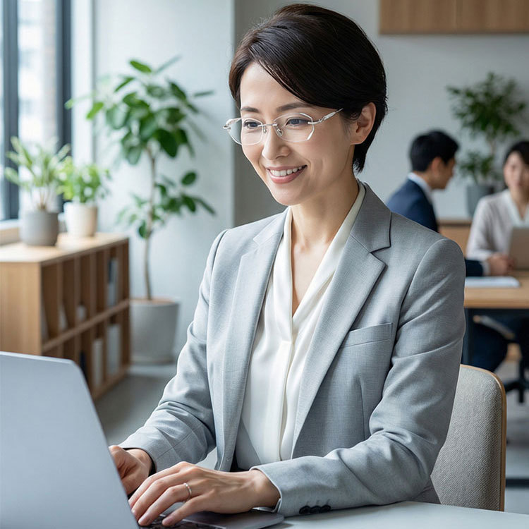 【素肌に寄り添う、さりげない輝き】Eterlens | 「輝きを放つテンプル」リムレス | 超軽量チタン 縁なし | リーディングミラー 度付き