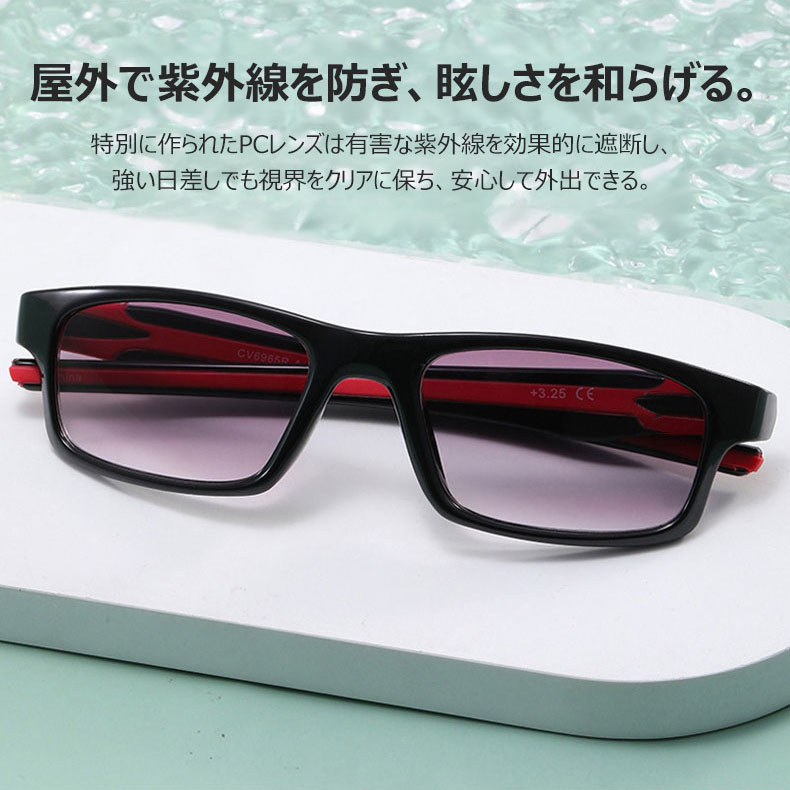 Eterlens 砂・花粉対策 調光ブルーライトカット老眼鏡 眩しさ対策、若く見える、アウトドアにぴったり-Eterlens