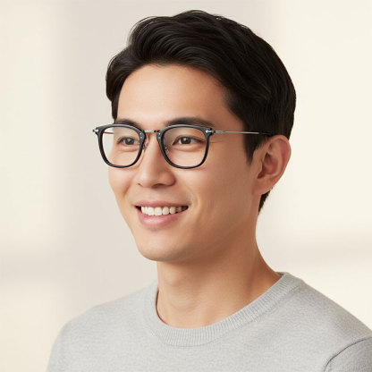 Eterlens 知性の窓 | クラシックレトロスクエアメガネ | 軽くて快適