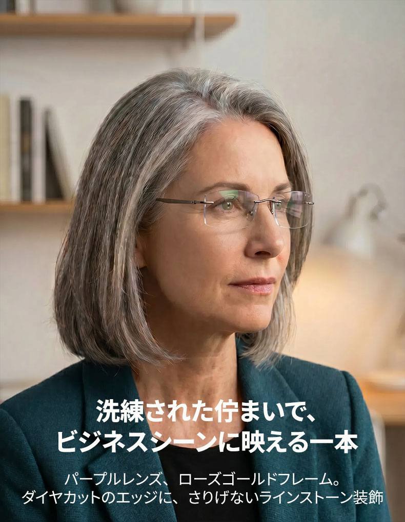 【知的でシャープ・小顔効果】Eterlens 老眼鏡 おしゃれ スクエア | 超軽量 15g メタルフレーム | ブルーライトカット・ビジネス・男女兼用 商品画像 13