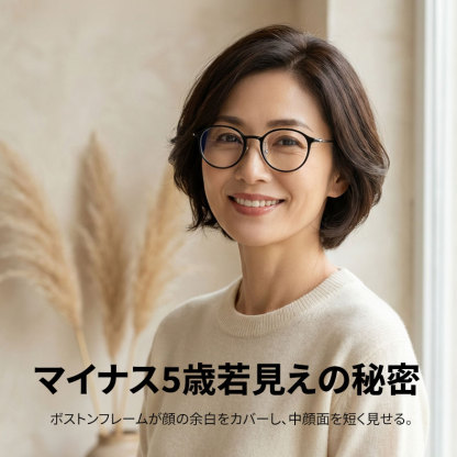 【時の円環・超軽量】Eterlens 7g メガネ 度付き対応 おしゃれ 丸メガネ | 透明感のあるグレー・ボストン | 金属アレルギー対応・ユニセックス - 商品画像 4/16 (Boston RxReady)