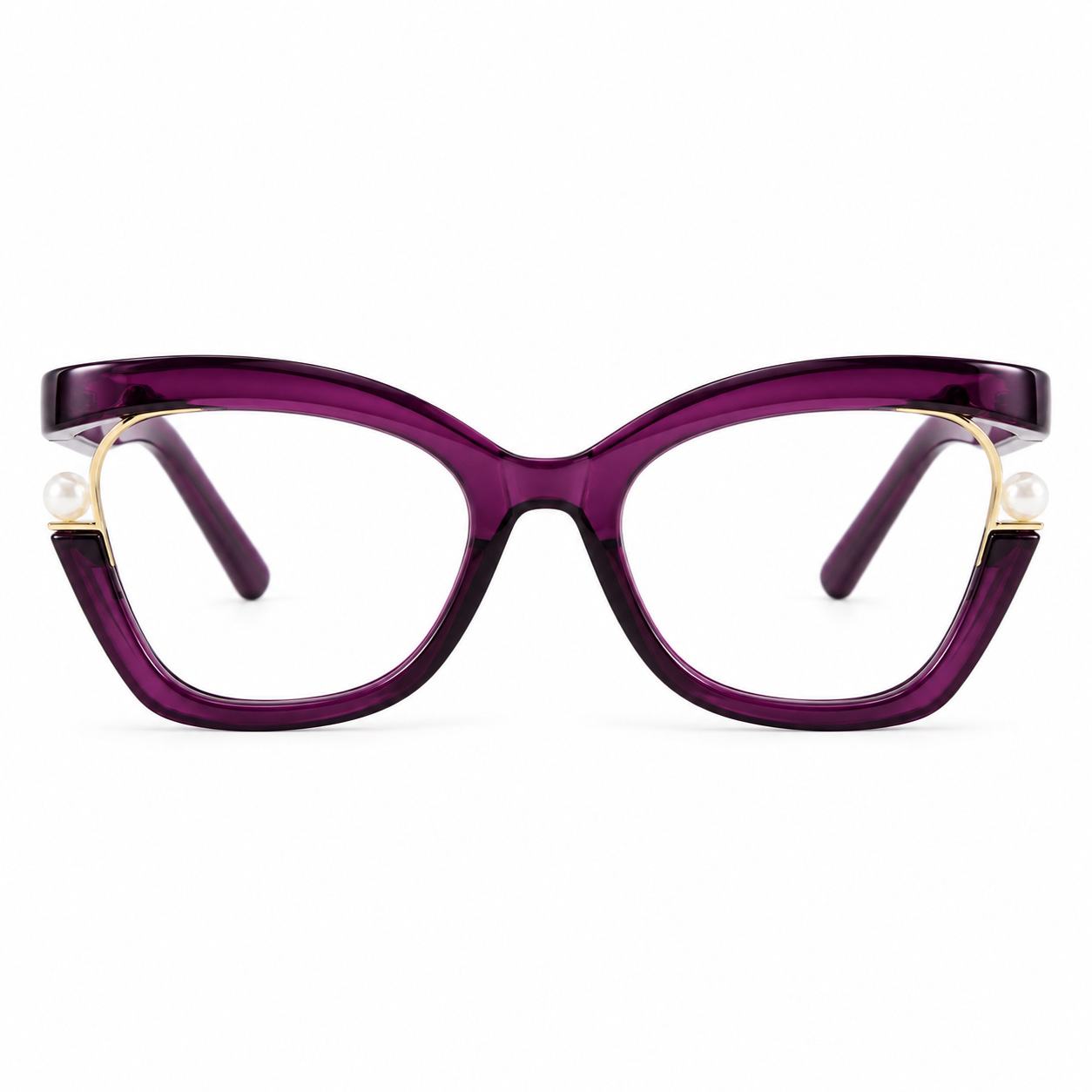 Eterlens『Audrey』｜パールが輝く、女優フォックス型PCメガネ｜ブルーライトカット・老眼鏡