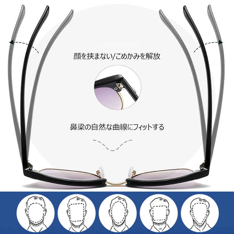 遠近両用二重焦点ブルーライトカット老眼鏡 | Oval SunReader - 商品画像 7/10