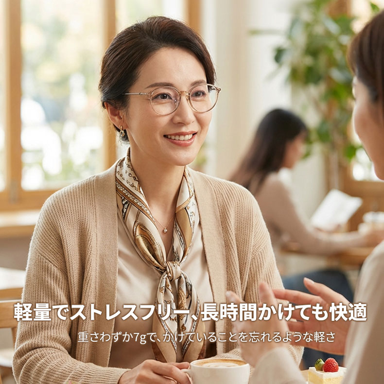 【時の円環・超軽量】Eterlens 7g メガネ 度付き対応 おしゃれ 丸メガネ | 透明感のあるグレー・ボストン | 金属アレルギー対応・ユニセックス - 商品画像 6/16 (Boston RxReady)