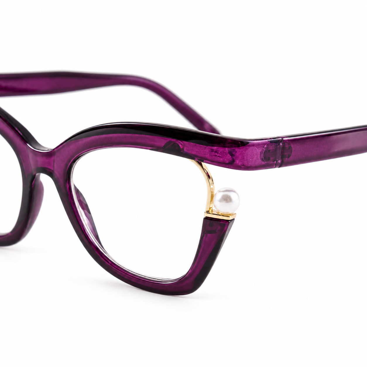 Eterlens『Audrey』｜パールが輝く、女優フォックス型PCメガネ｜ブルーライトカット・老眼鏡