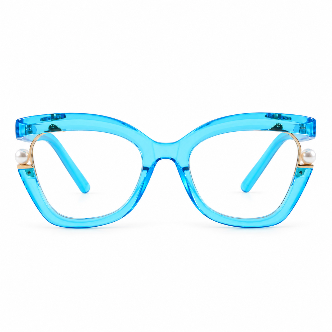 Eterlens『Audrey』｜パールが輝く、女優フォックス型PCメガネ｜ブルーライトカット・老眼鏡