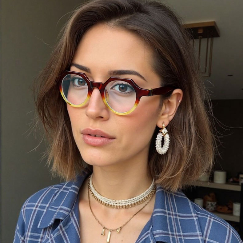 Eterlens｜アセテートクラウンパント型│ブルーライトカット│個性的でレトロ風老眼鏡-Eterlens