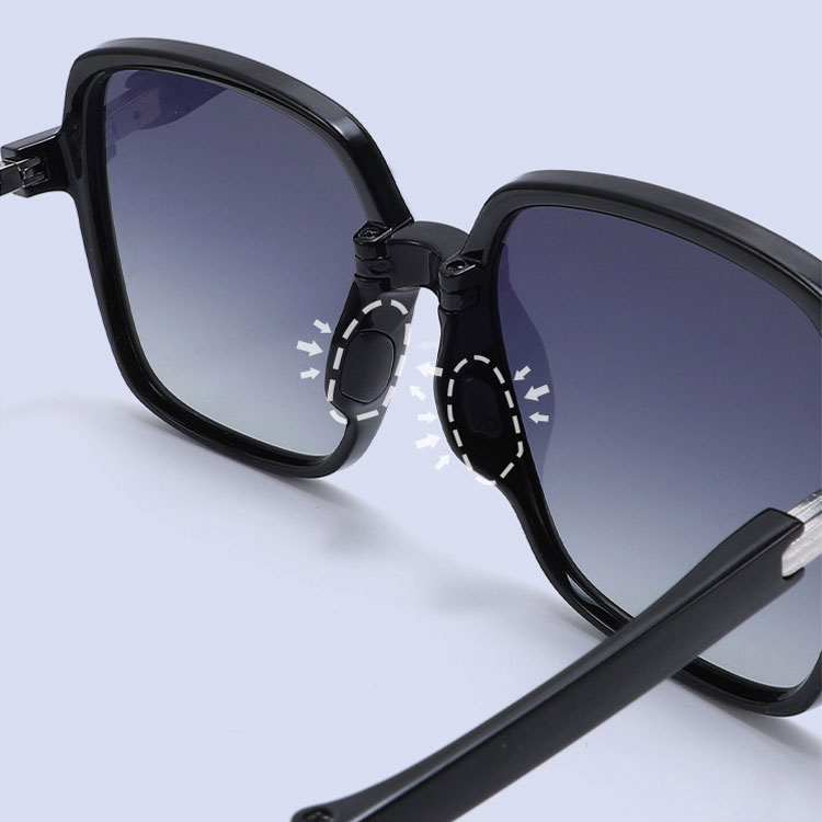 Eterlens | 大きめスクエアフレーム | グラデーションレンズ | 折りたたみ可能  UV400  サングラス-Eterlens