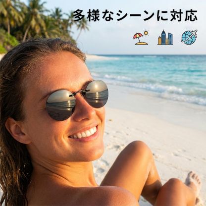 【10g超軽量・テンプルなし】Eterlens | 鼻掛け式・リムレスサングラス【Neo-Clip】| 耳が痛くない |レトロで個性的 | ノーズクリップ・丸メガネ | 上品さ漂う