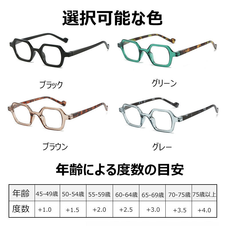 Eterlens ファッショナブルでトレンディなスクエア型の老眼鏡-Eterlens