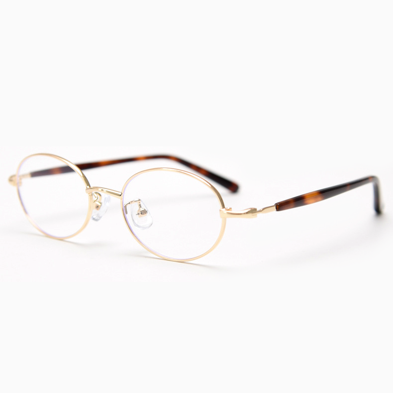 Eterlens|楕円形メタルフレーム|ブルーライトカットで目を守る|レトロ風メガネ