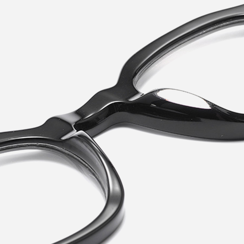 Eterlens｜レトロ風アセテート製小さめフレームメガネ｜クラシックな太セル