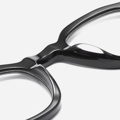 Eterlens｜レトロ風アセテート製小さめフレームメガネ｜クラシックな太セル