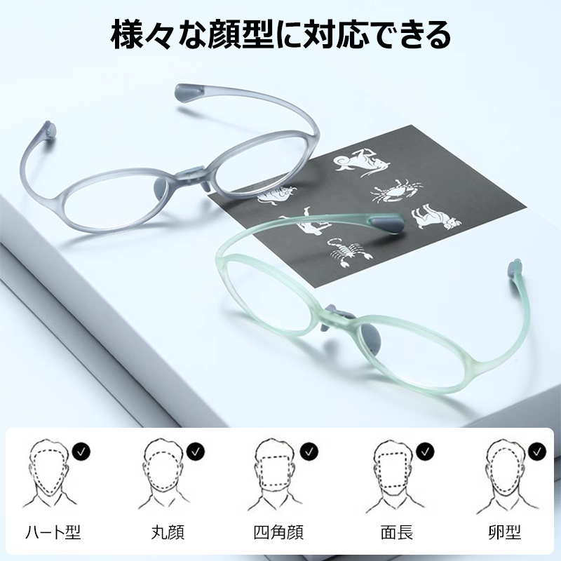 TR90一体型携帯用ブルーライトカット老眼鏡 | Oval FoldLite - 商品画像 3/11