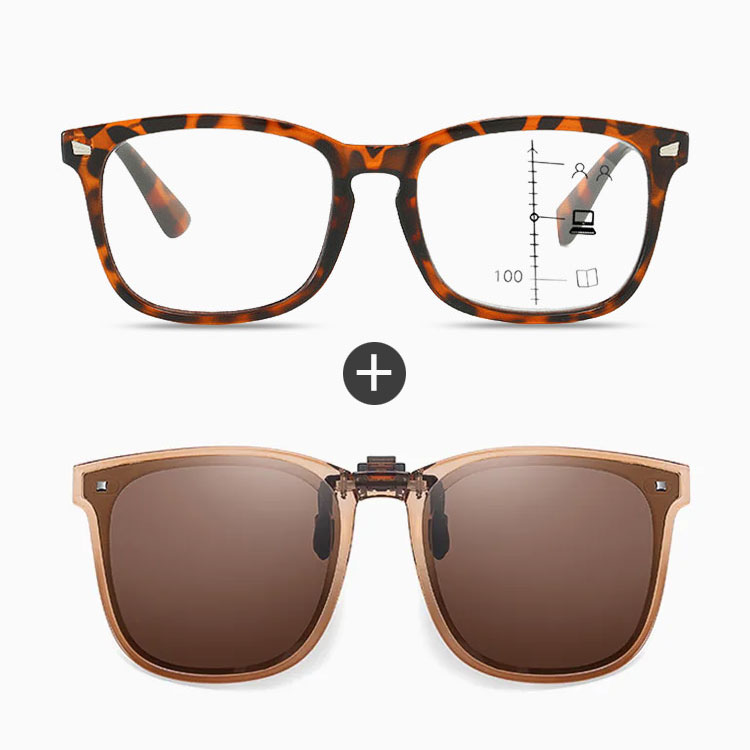 遠近両用累進多焦点ブルーライトカットビッグフレーム老眼鏡 | Wellington Progressive | Eterlens