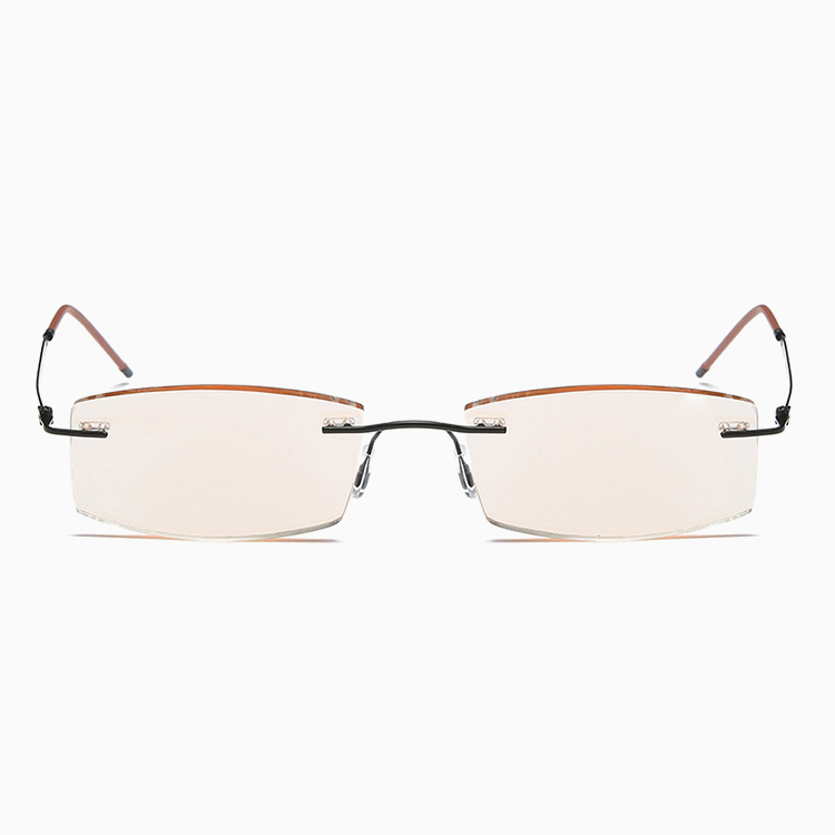 Eterlens｜超軽量カーキレンズリムレス老眼鏡｜ブルーライトカット｜大人のビジネススタイルに