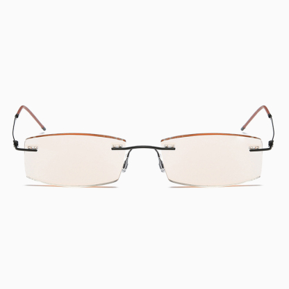 Eterlens｜超軽量カーキレンズリムレス老眼鏡｜ブルーライトカット｜大人のビジネススタイルに