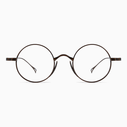 Eterlens 時の円環コレクション『刻』｜8.8g 高級感の超軽量チタンラウンドあるレトロ風メガネ｜度付き可能｜匠の技が光る一本