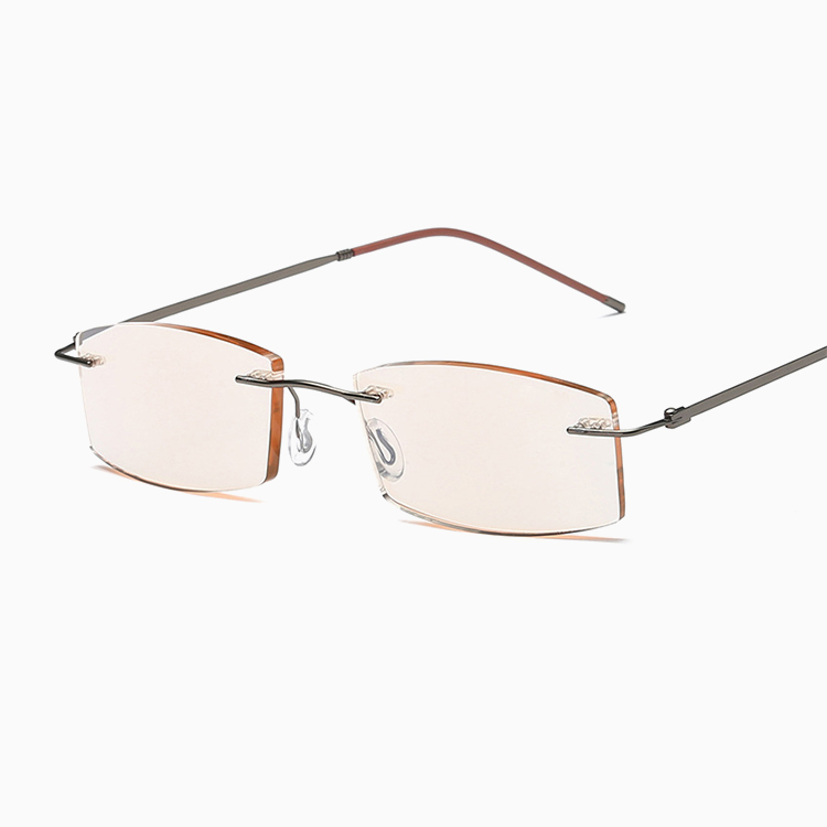 Eterlens｜超軽量カーキレンズリムレス老眼鏡｜ブルーライトカット｜大人のビジネススタイルに