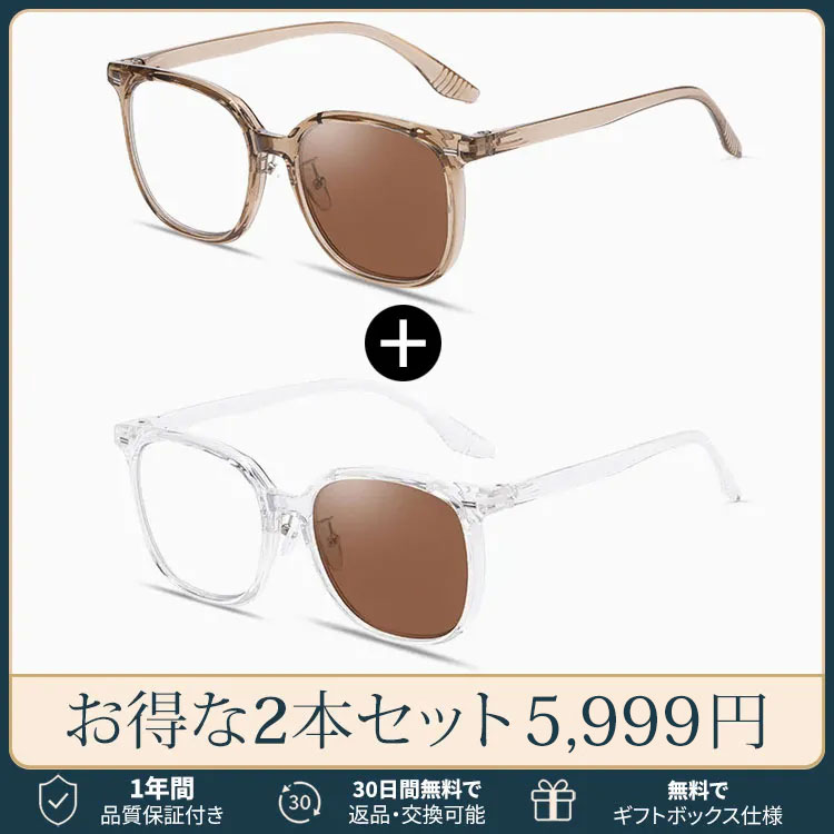 【調光レンズ・光に合わせて変化】Eterlens 紫外線で色が変わる老眼鏡｜滑り止めテンプル｜室外・室内兼用｜ユニセックス