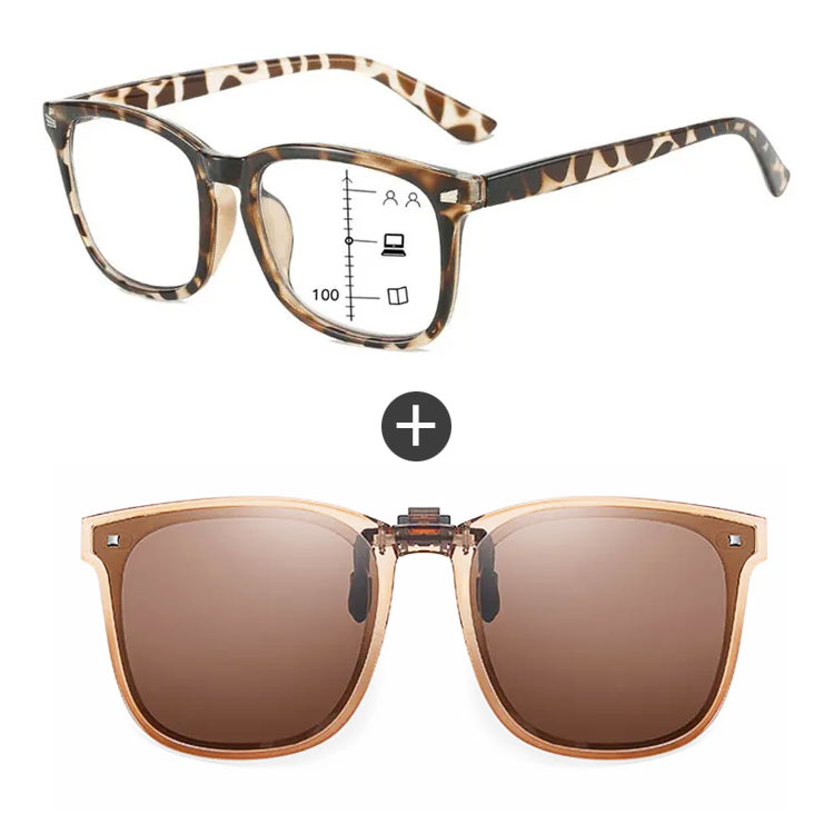 遠近両用累進多焦点ブルーライトカットビッグフレーム老眼鏡 | Wellington Progressive | Eterlens