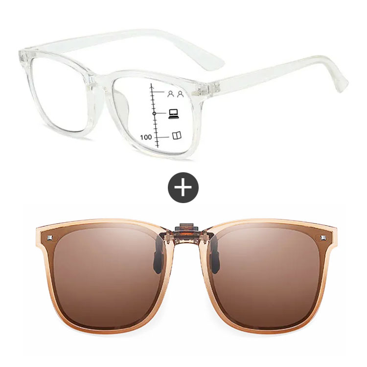 遠近両用累進多焦点ブルーライトカットビッグフレーム老眼鏡 | Wellington Progressive | Eterlens