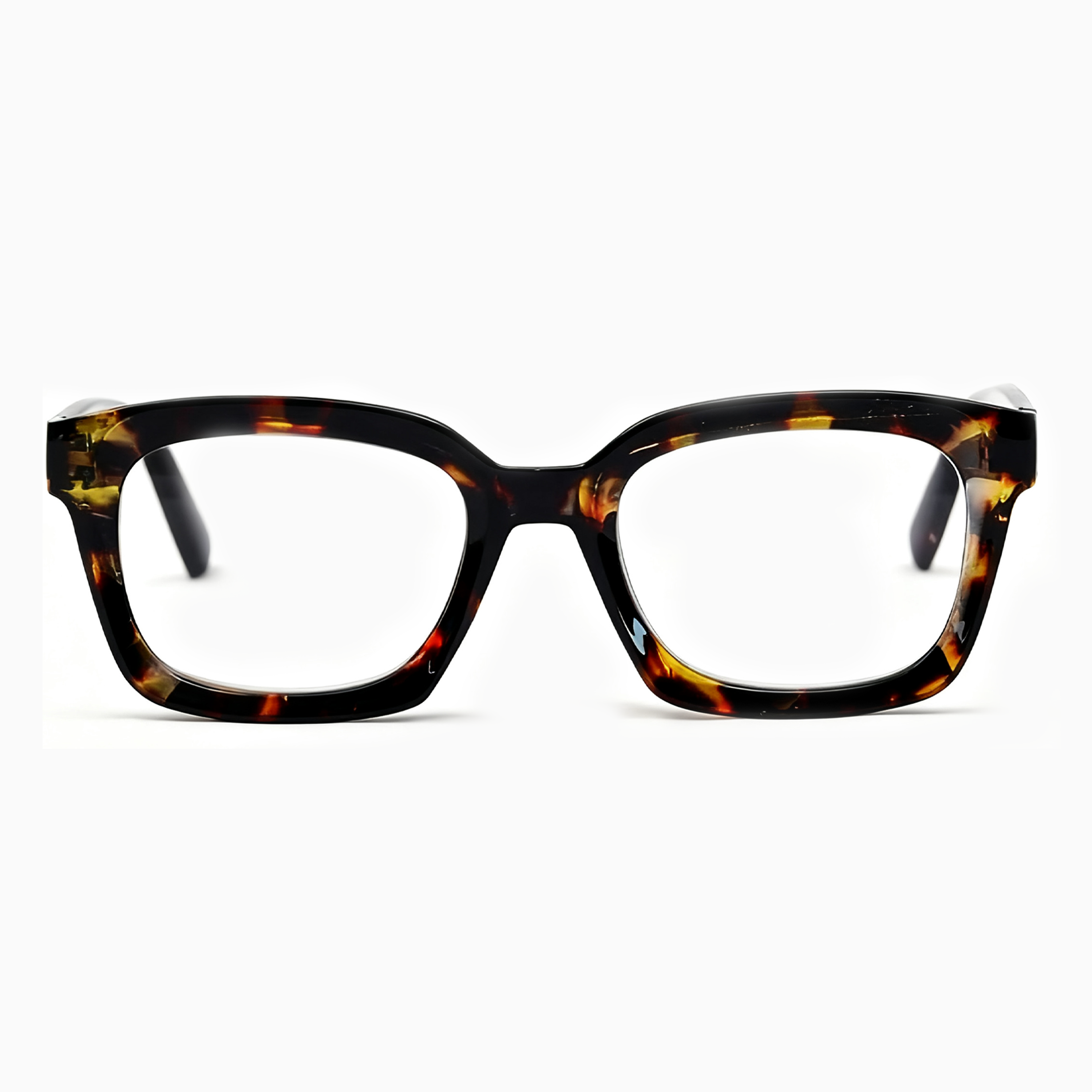 スマートビュー 一番人気 知性の窓 ブルーライトカット ビッグフレーム ウェリントン型 White tortoise