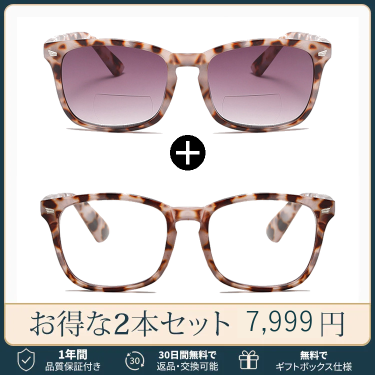 【サングラスと老眼鏡の2in1 】掛け替え不要の偏光リーディングサングラス｜遠近両用・紫外線対策｜日差しの下でも見やすい｜運転・旅行・アウトドアに｜Eterlens