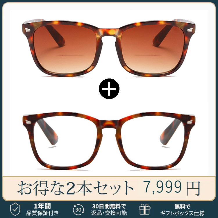 【サングラスと老眼鏡の2in1 】掛け替え不要の偏光リーディングサングラス｜遠近両用・紫外線対策｜日差しの下でも見やすい｜運転・旅行・アウトドアに｜Eterlens