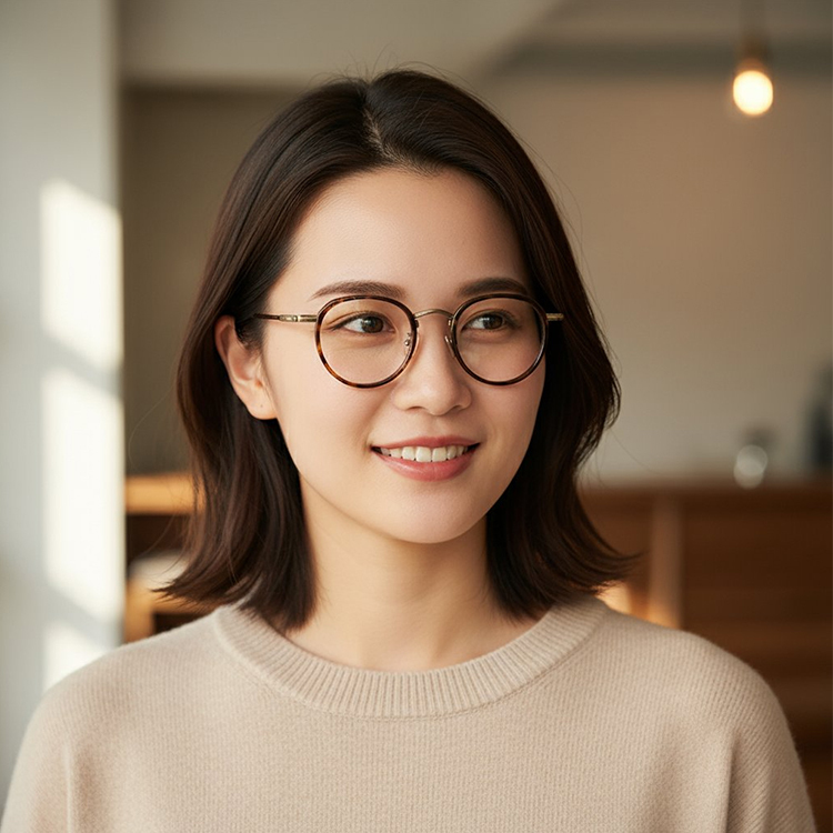 Eterlens CROWN｜12g 高級感あふれるチタン製小さめフレームメガネ ｜匠の技が光る一本