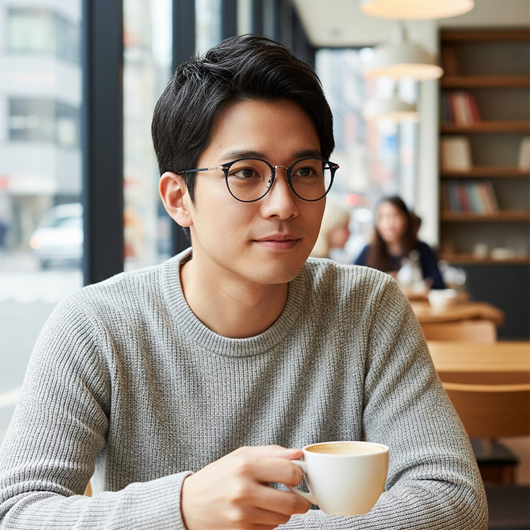 【知的なネイビー×ゴールド・チタン】Eterlens 15g メガネ 度付き おしゃれ ボストン | 軽量・金属アレルギー対応 | クラシック・男女兼用 - 商品画像 3/14 (Boston RxReady)