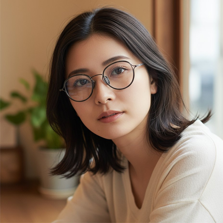 Eterlens｜13.7g レトロ風チタンメガネ｜匠の技が光る一本